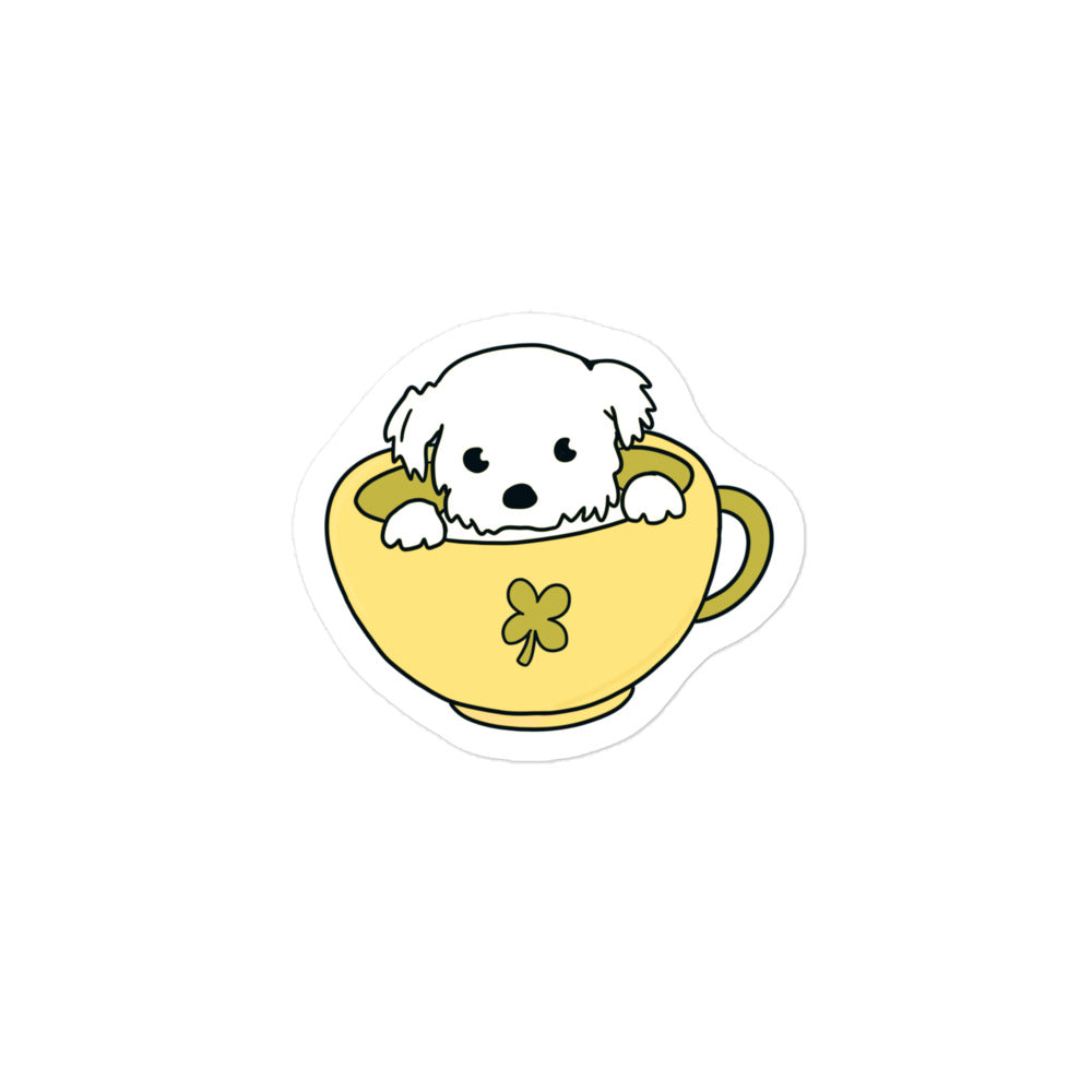 Yellow Pup Cup Sticker